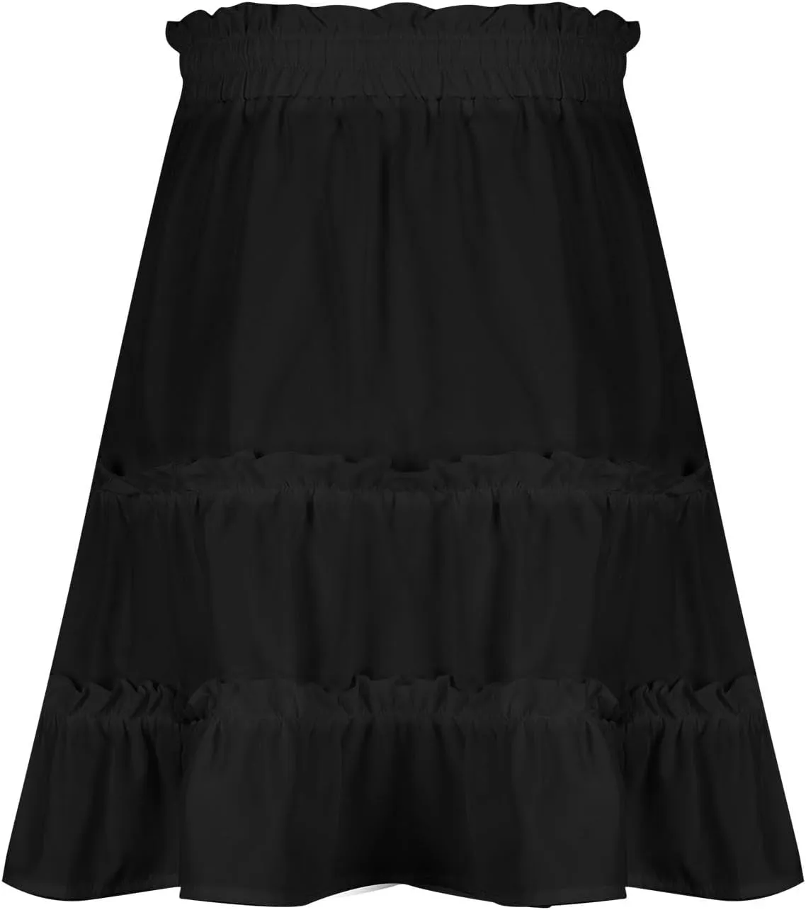 Womens Pleated Mini Skirts High Waist Drawstring Summer Beach Vacation Skirt Solid Color A-Line Flowy Short Skirt