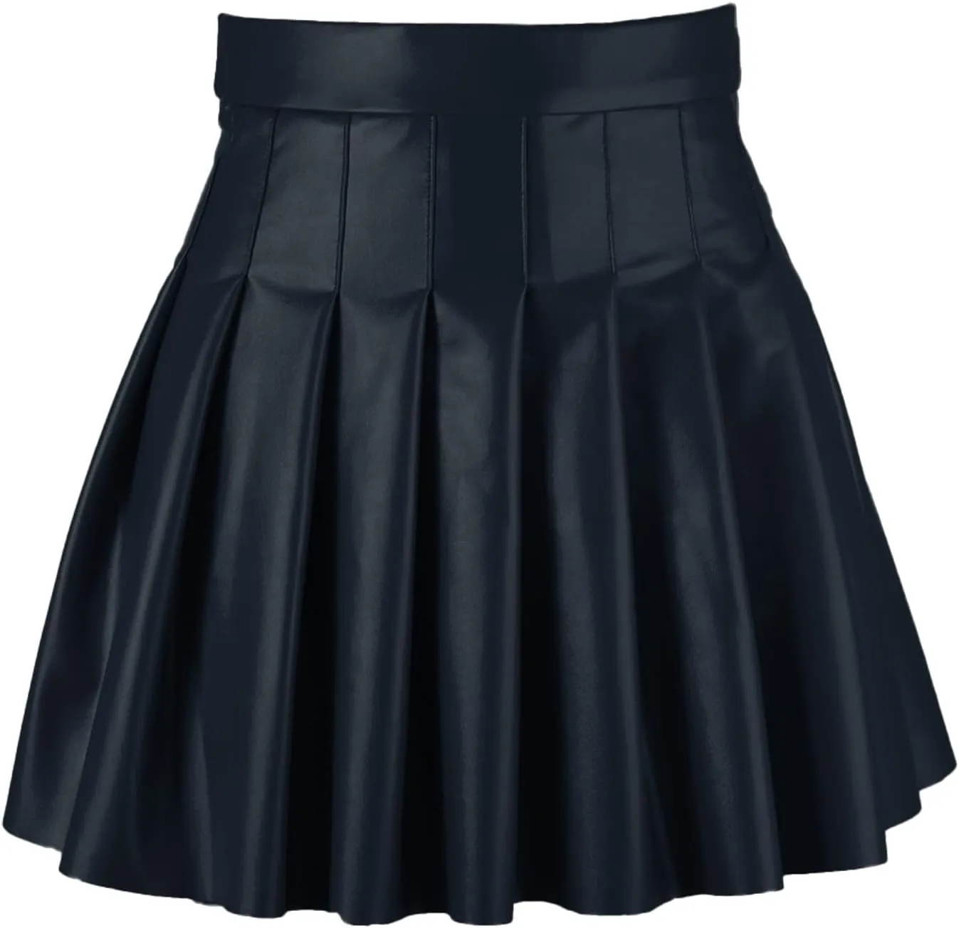 Womens Pleated Mini Skirts Women Fashion Pleated Skirt Waist High Leather Skirt Short Elegant Solid Skirt Women