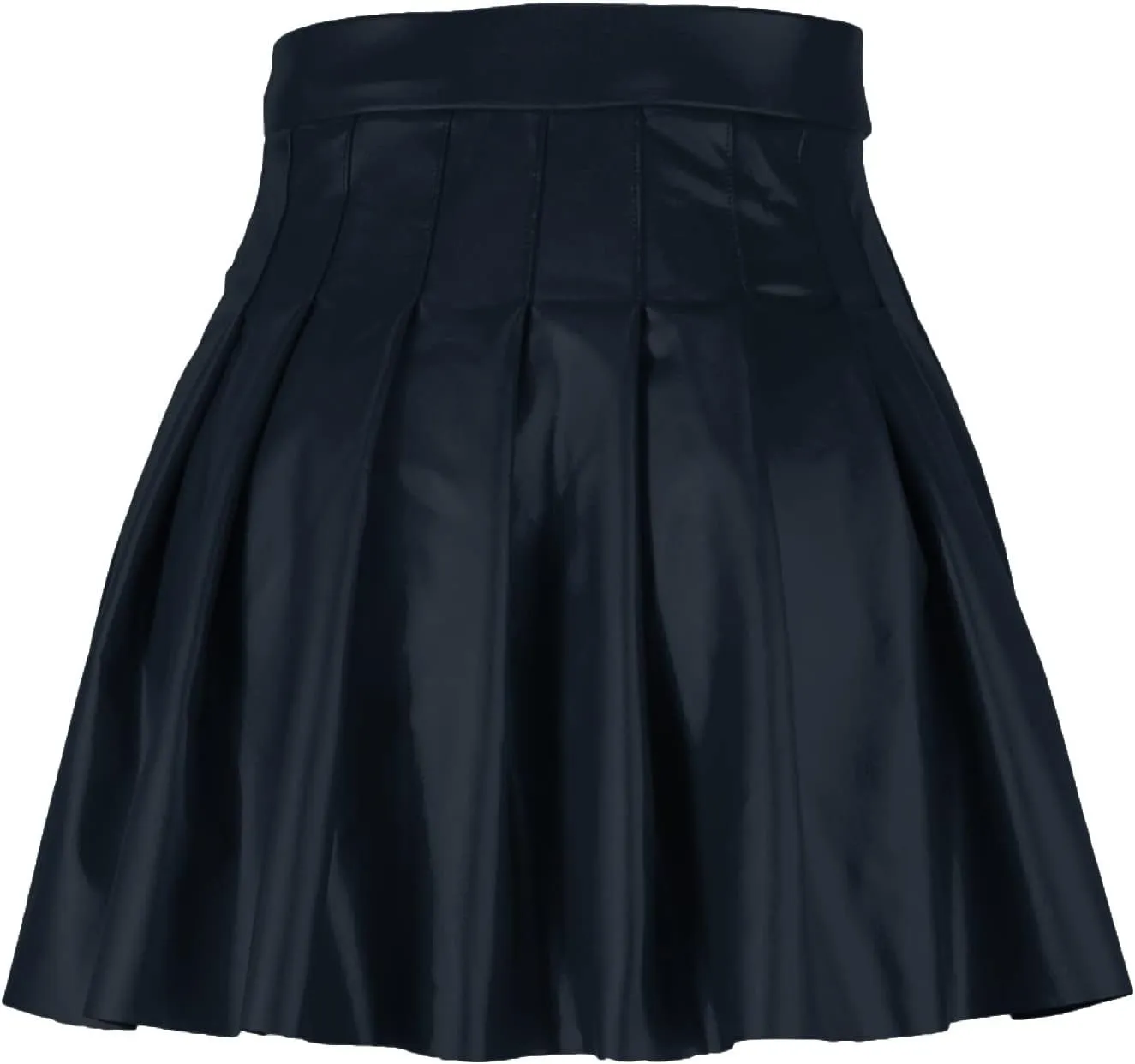 Womens Pleated Mini Skirts Women Fashion Pleated Skirt Waist High Leather Skirt Short Elegant Solid Skirt Women
