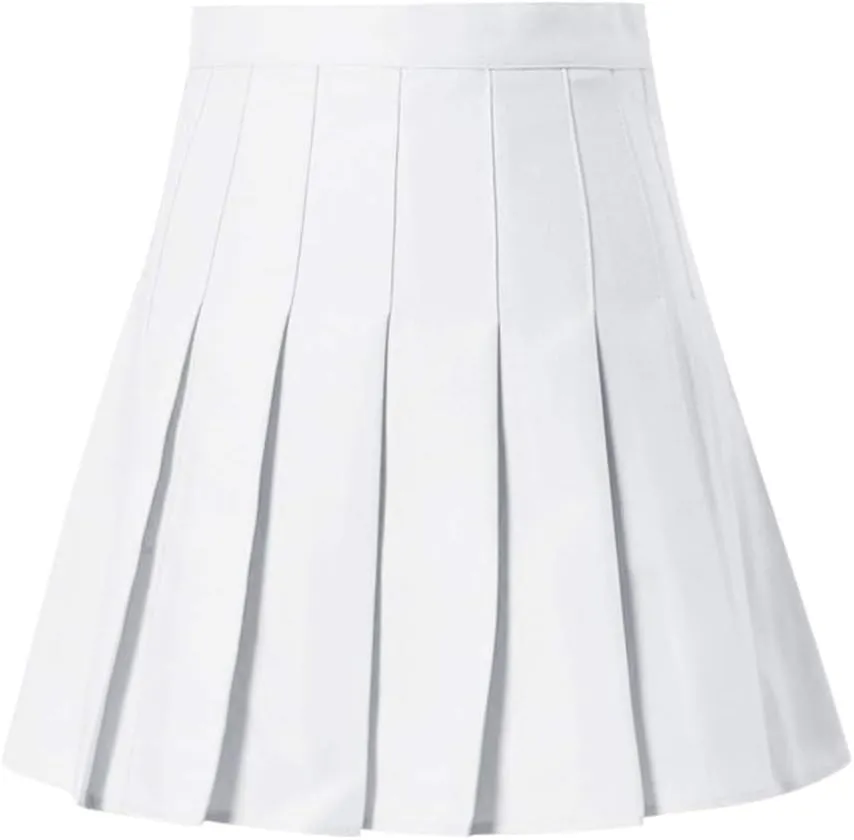 Womens Pleated Tennis Mini Skirts High Waisted A-line Skirts Summer Casual Stretchy Flared Skirts with Lining Shorts