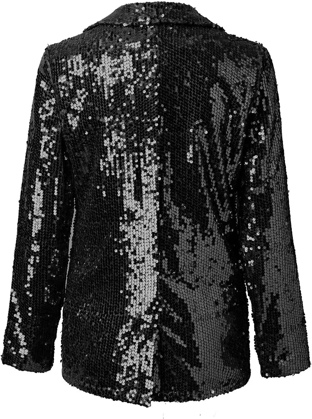 Women's Sequin Jacket Shiny Open Front Glitter Blazer Evening Party Sparkly Long Sleeve Slim Cardigan Coat