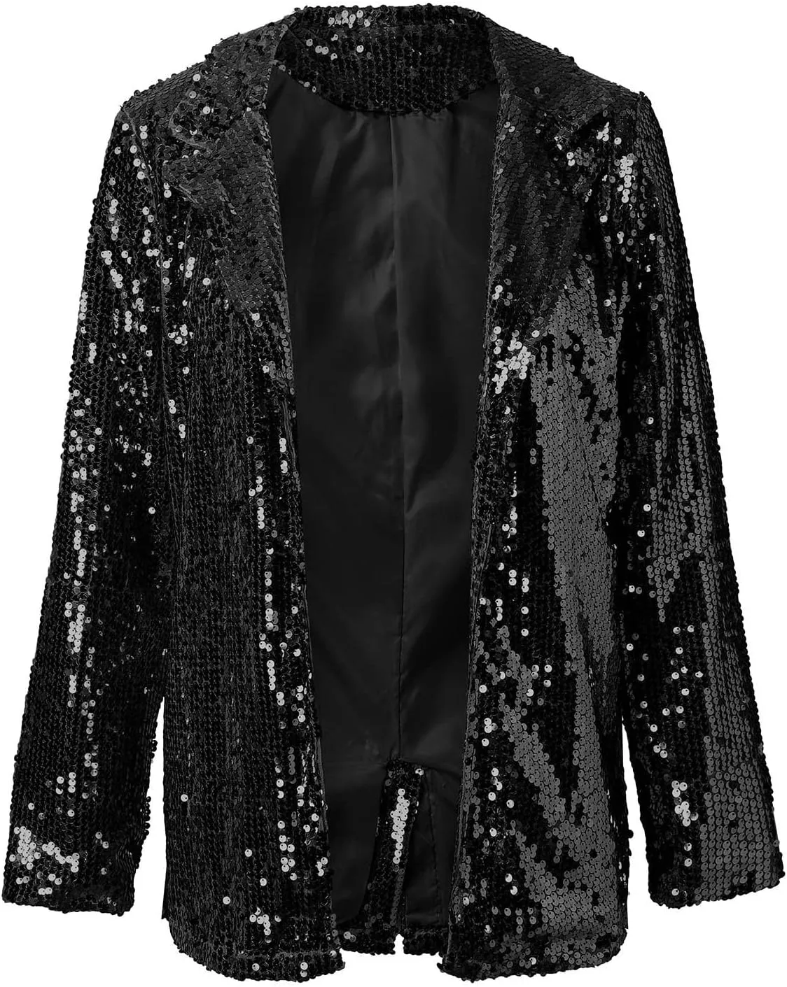 Women's Sequin Jacket Shiny Open Front Glitter Blazer Evening Party Sparkly Long Sleeve Slim Cardigan Coat