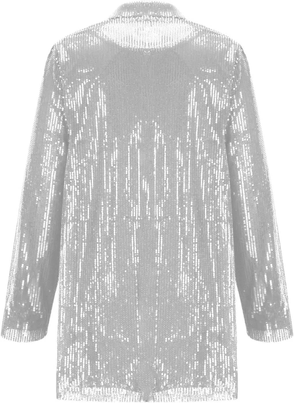 Women's Sequin Jackets Trendy Open Front Blazers Long Sleeve Sparkly Suit Jacket 2024 Casual Glitter Outfit