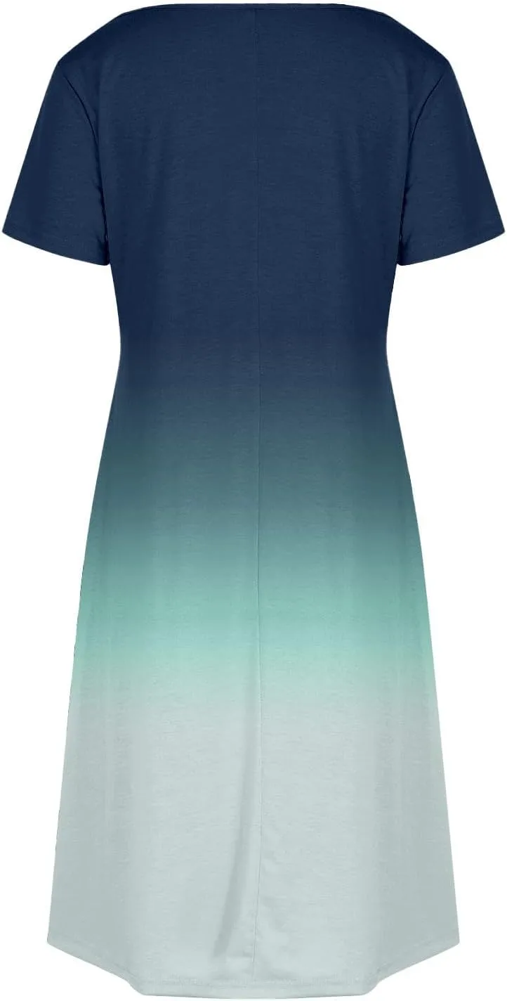 Women's Short Sleeve V-Neck Summer Dresses 2025 Floral Printed Short Party Dress 2025