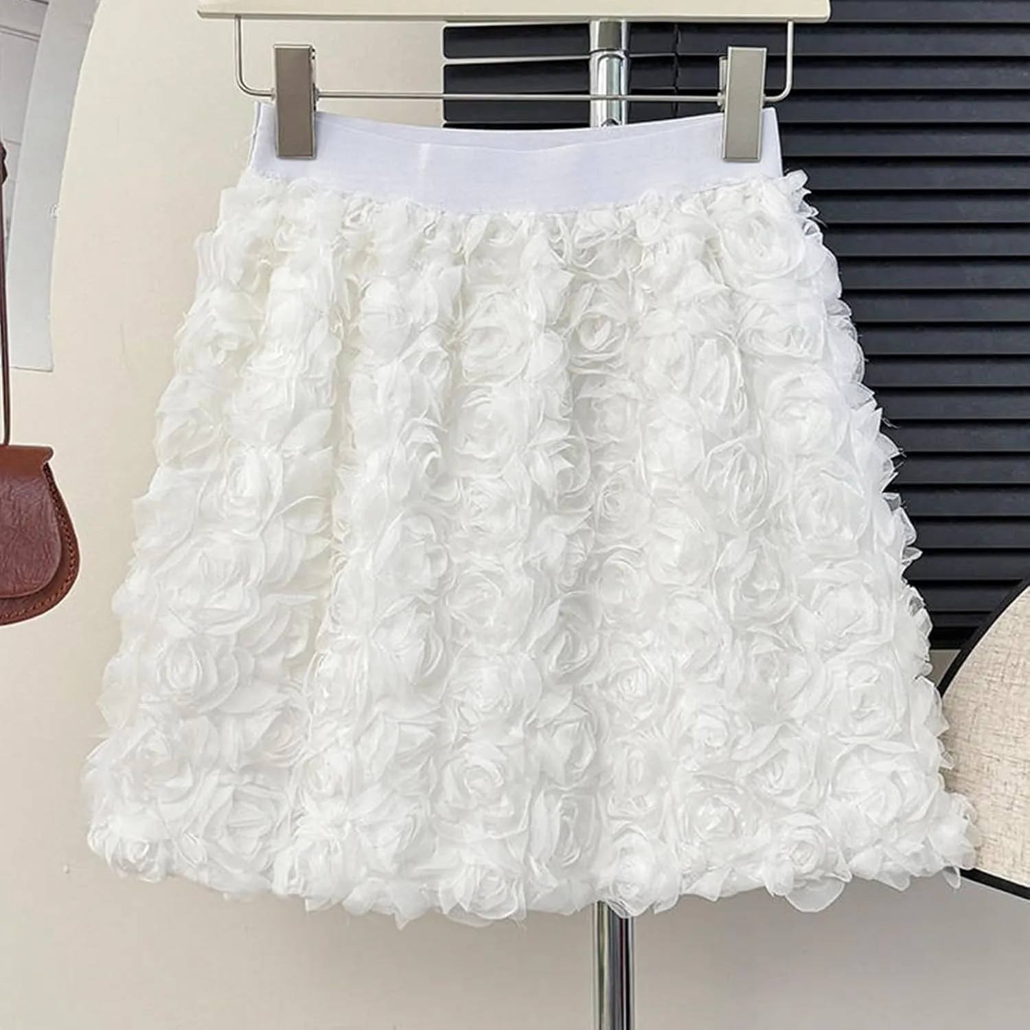 Womens Skirts for Summer Trendy High Elastic Waist Loose A-Line Comfy Casual Party Sheer Mini Skirts for Women
