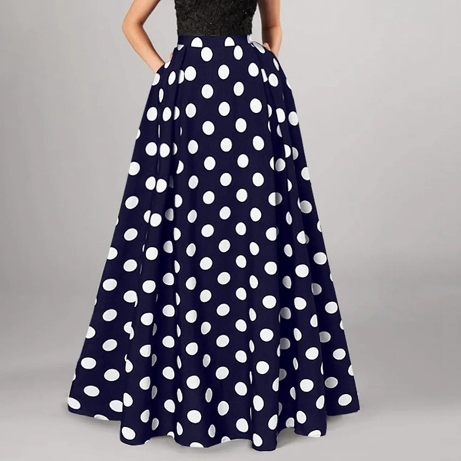 Womens Skirts Midi Length for Summer Vacation Trendy Y2K Vintage Polka Dot Maxi Skirt for Women Trendy Clothes