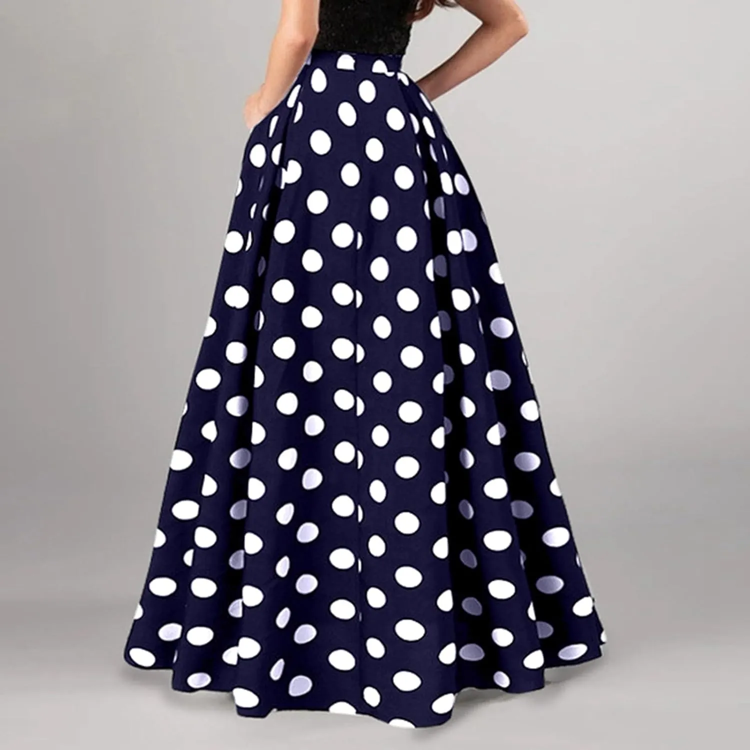 Womens Skirts Midi Length for Summer Vacation Trendy Y2K Vintage Polka Dot Maxi Skirt for Women Trendy Clothes