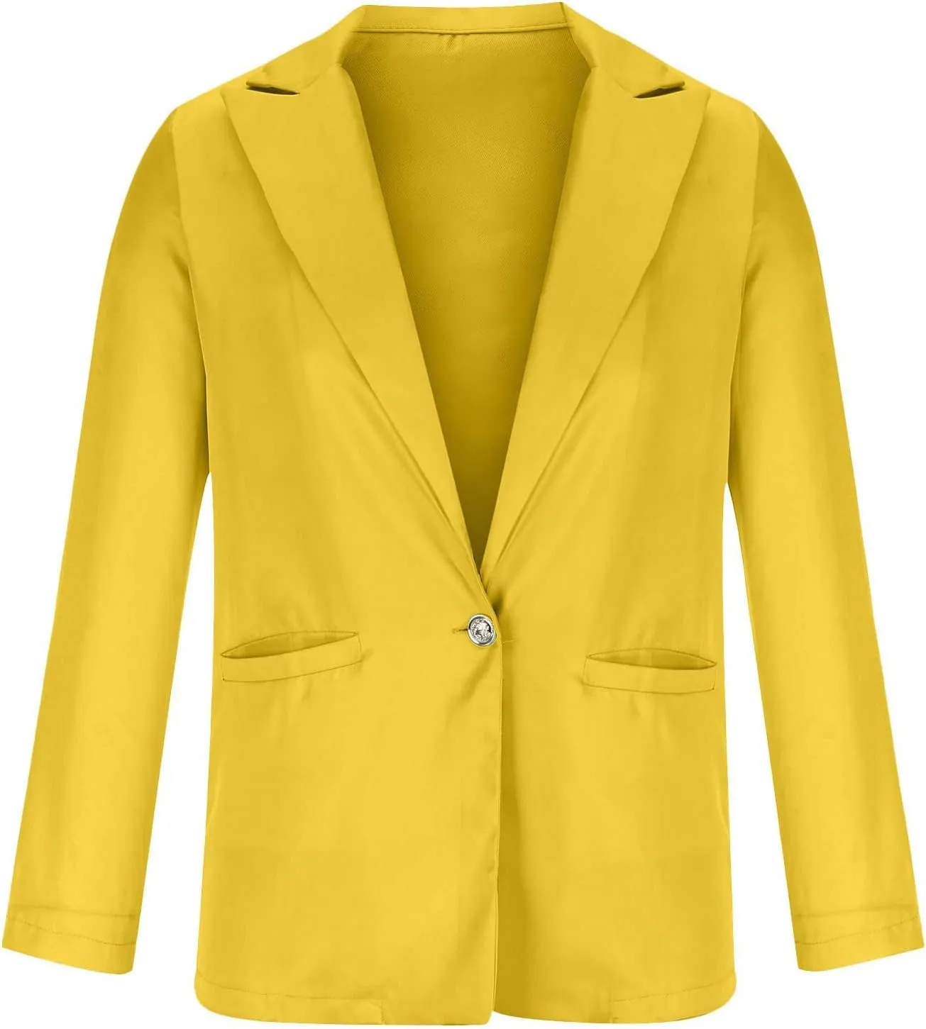 Women's Summer Blazer Button 3/4 Sleeve Pocket Lapel Elegant Trendy Comfortable Soft Comfy Fashion Lightweight