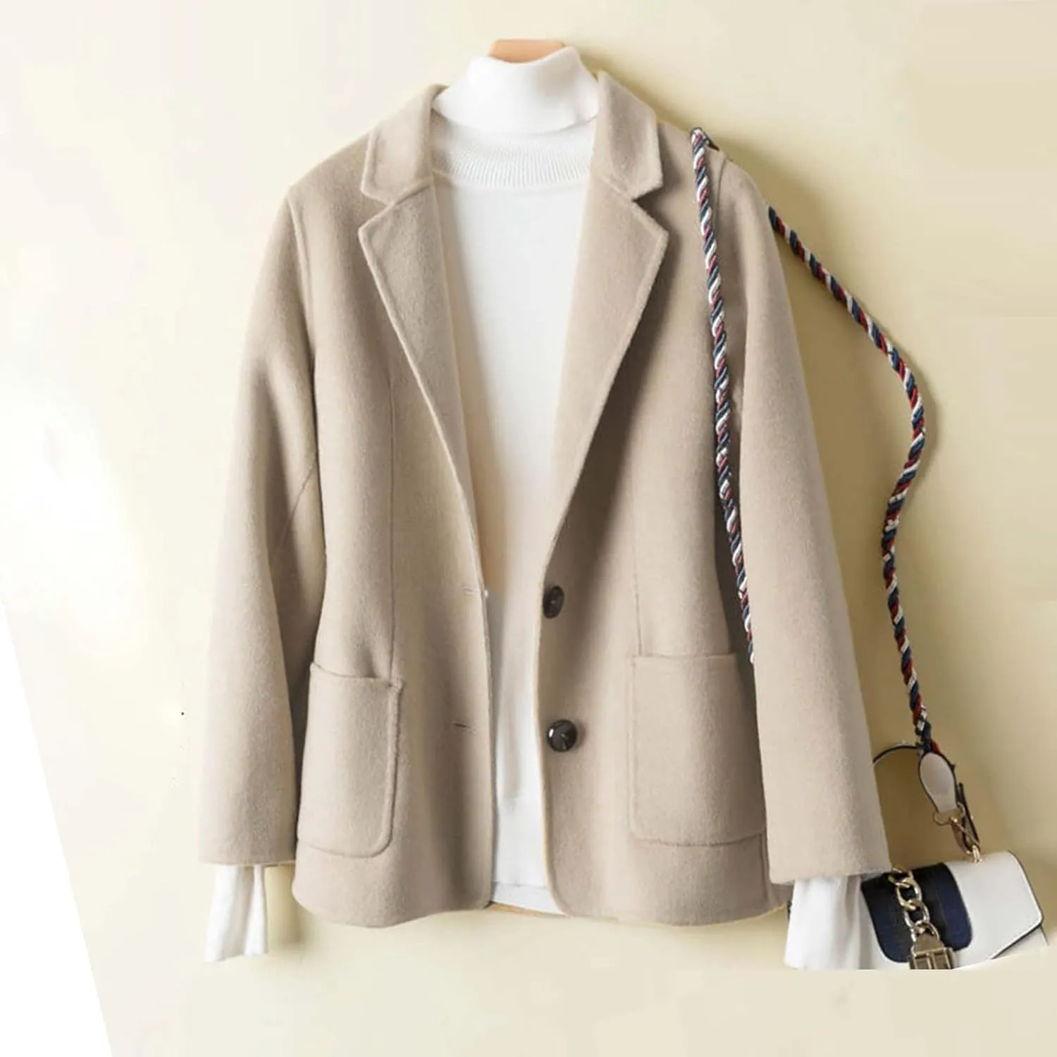 Women's Summer Blazer Button Long Sleeve Pocket Lapel Work Jacket Comfortable Soft Comfy Stylish Lightweight