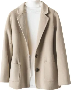 Women's Summer Blazer Button Long Sleeve Pocket Lapel Work Jacket Comfortable Soft Comfy Stylish Lightweight