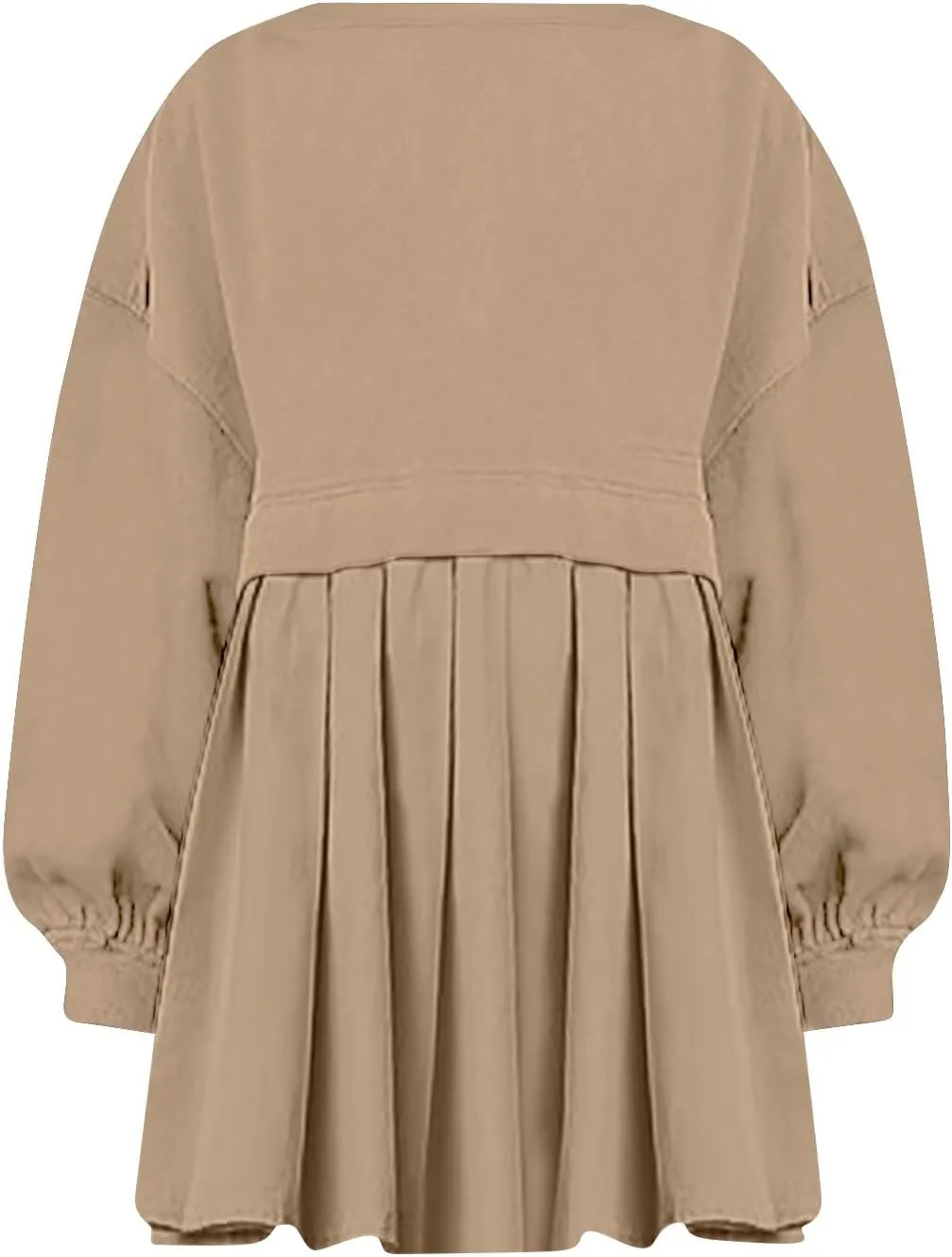 Womens Summer Dresses Oversized Sweatshirt Dress Neck Long Sleeve Patchwork Pullover Tops Sweatshirt Dress