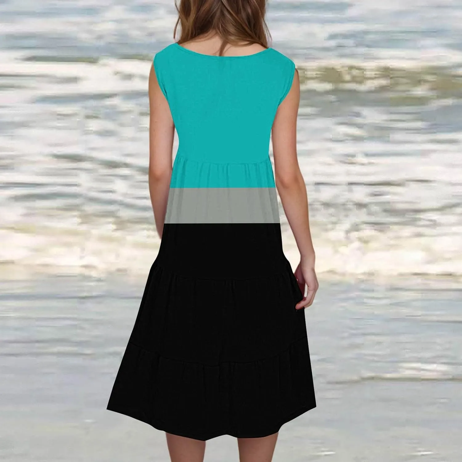 Womens Summer Dresses Summer Dresses for Women Plus Size Beach Dress Casual Sundresses Sexy Sleeveless Dress Flowy