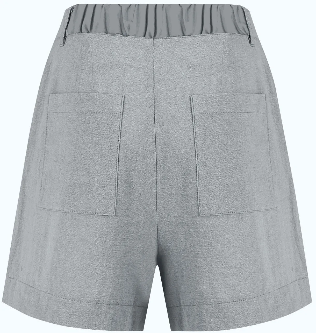 Women's Summer Solid Color Linen Shorts with Button Fly Elastic Waist Pockets Casual Wear & Womens Denim Shorts