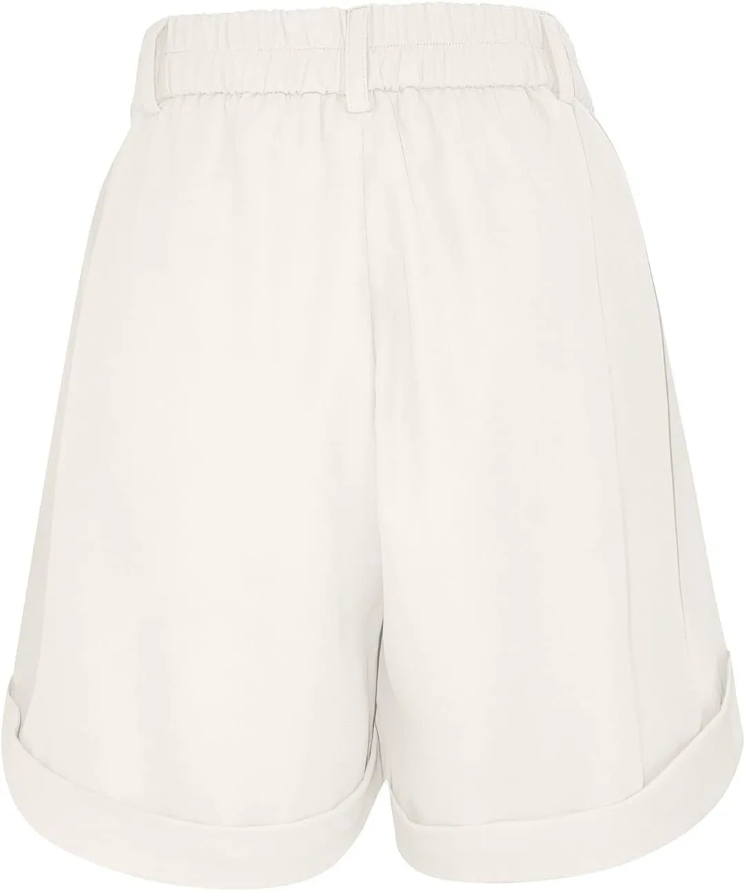 Womens Summer Suit Shorts Elastic High Waisted Wide Leg Office Work Casual Dressy Trendy Shorts with Pockets