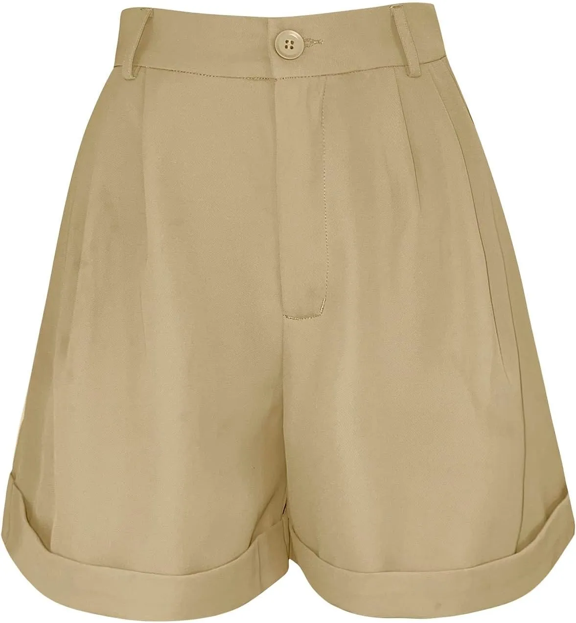 Womens Summer Suit Shorts Elastic High Waisted Wide Leg Office Work Casual Dressy Trendy Shorts with Pockets