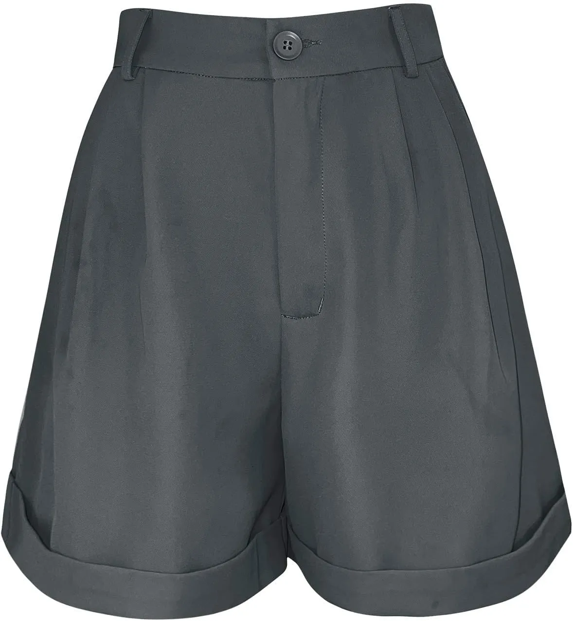 Womens Summer Suit Shorts Elastic High Waisted Wide Leg Office Work Casual Dressy Trendy Shorts with Pockets