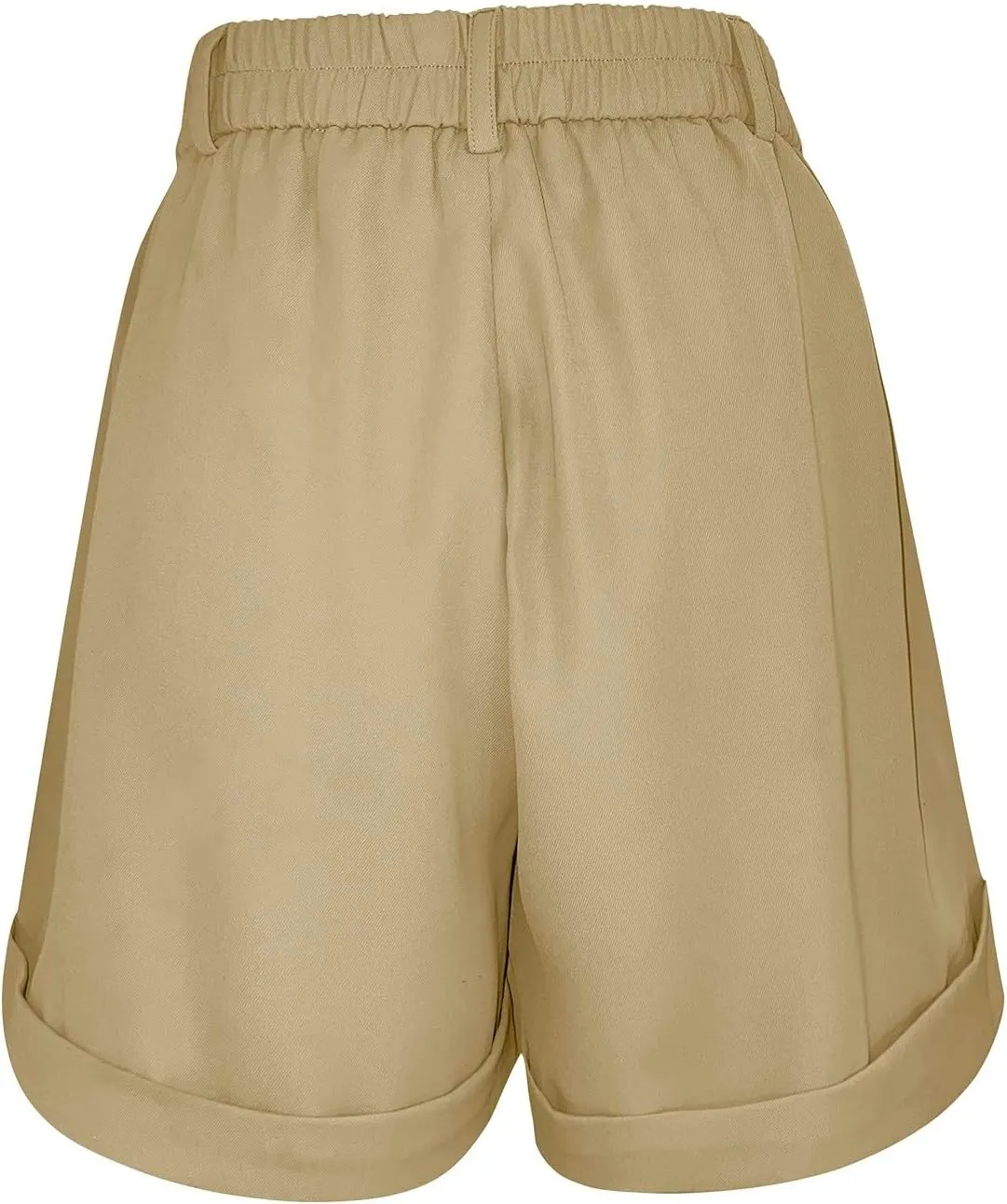 Womens Summer Suit Shorts Elastic High Waisted Wide Leg Office Work Casual Dressy Trendy Shorts with Pockets