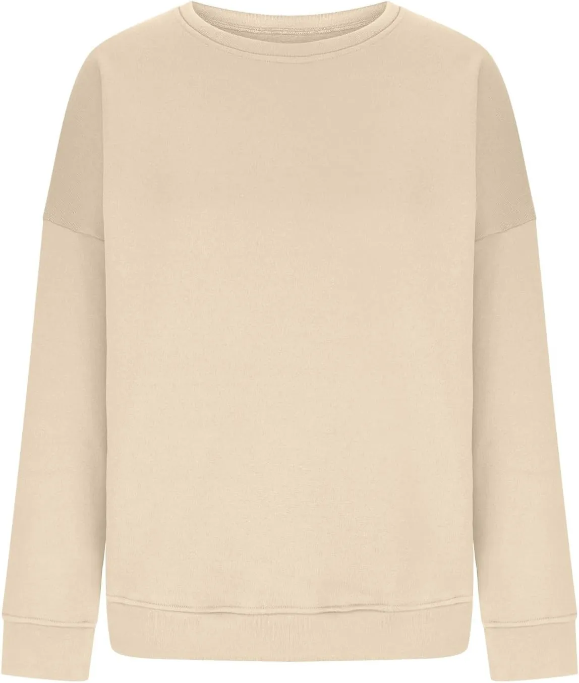 Womens Sweatshirts Casual Long Sleeve Crewneck Pullover Sweatshirt Oversized Drop Shoulder Fleece Fall Fashion Outfits