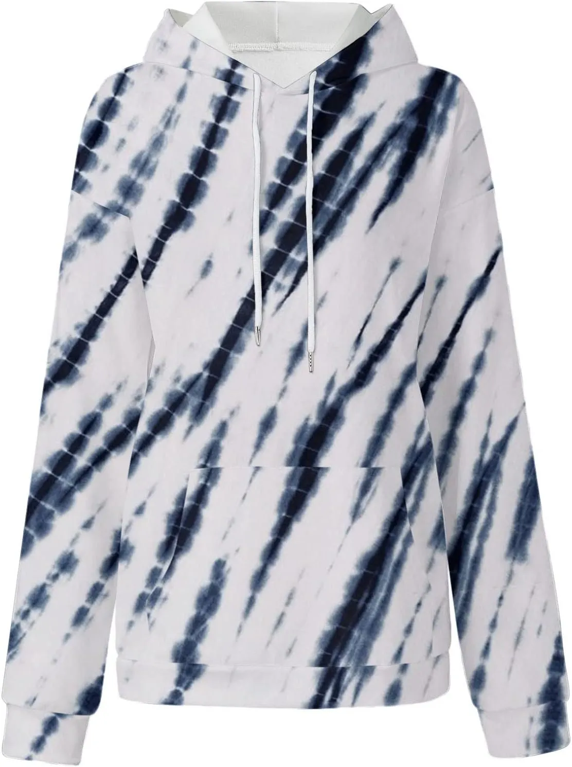 Womens Tie Dye Hoodies Oversized Fall Long Sleeve Hooded Sweatshirt Drawstring Pullover Tops with Pockets
