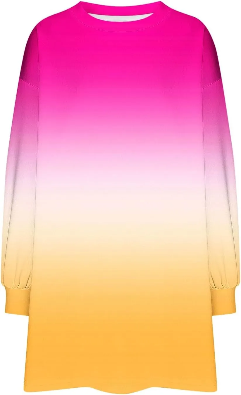 Womens Tie Dye Sweatshirt Oversized Casual Long Sleeve Crewneck Pullover Shirts 2024 Fashion off The Shoulder Sweater