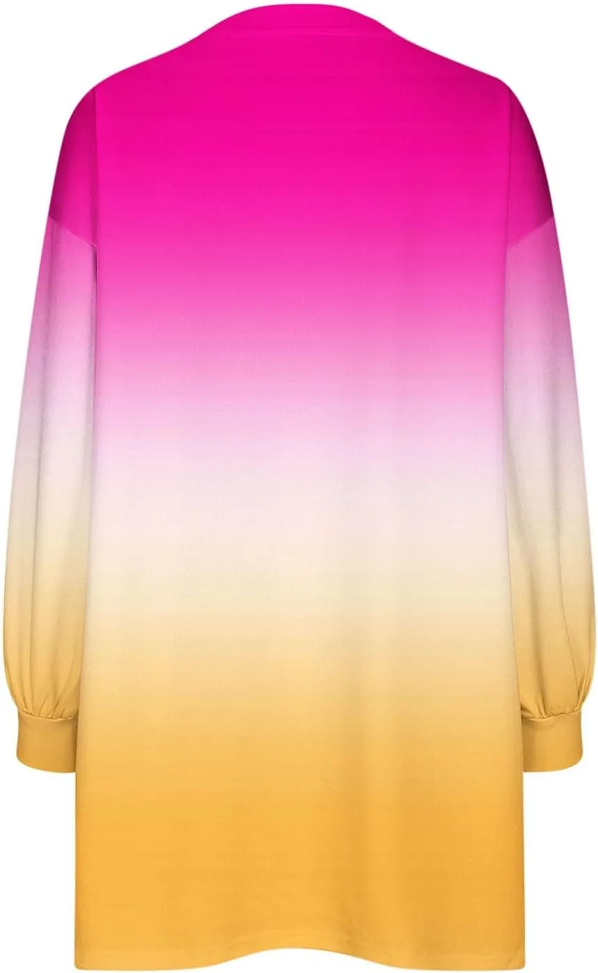 Womens Tie Dye Sweatshirt Oversized Casual Long Sleeve Crewneck Pullover Shirts 2024 Fashion off The Shoulder Sweater