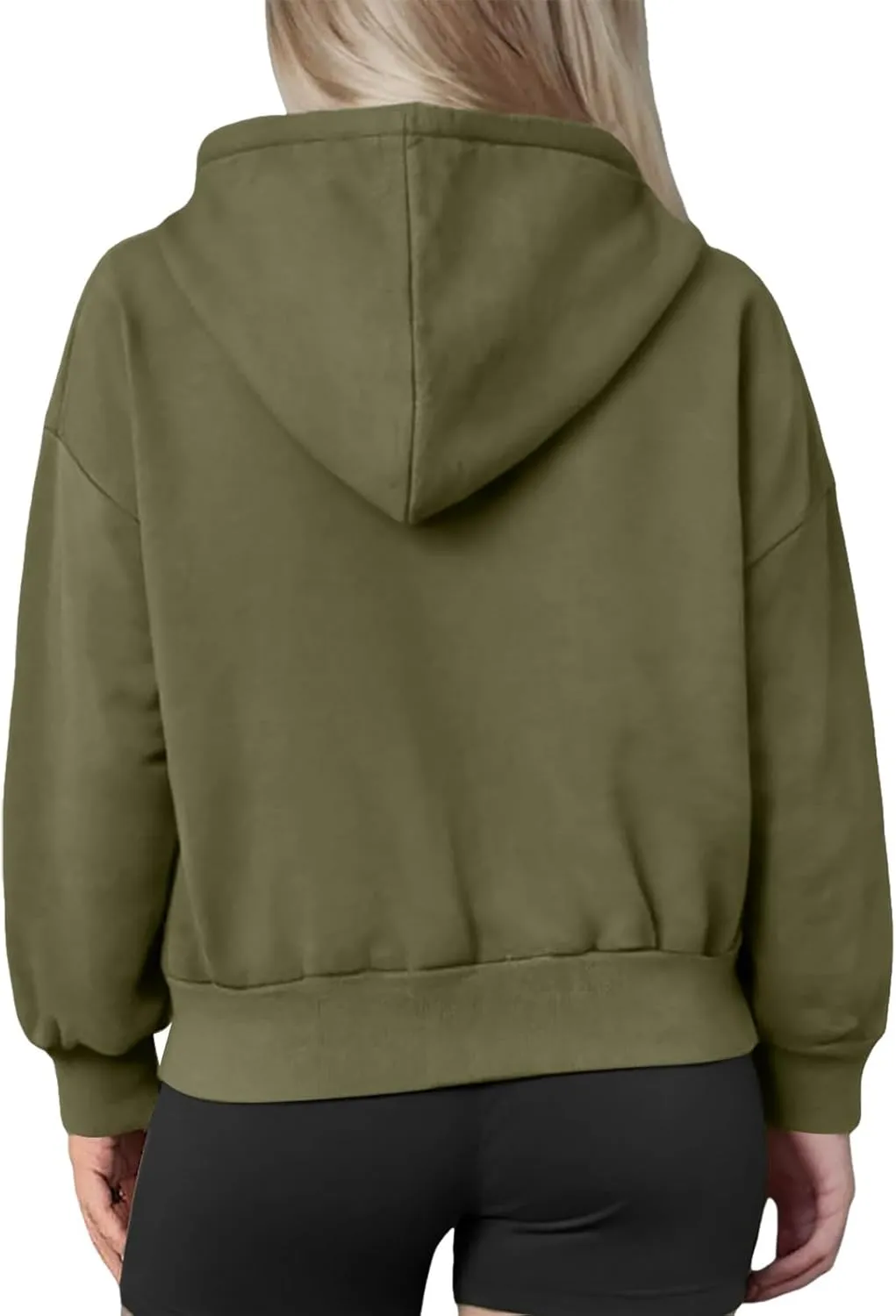 Womens Zip Up Hoodies Cropped Long Sleeve Sweatshirt Fleece Y2k Hooded Jacket 2024 Trendy Fall Winter Clothes