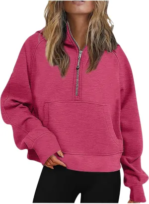 Womens Zip Up Hoodies Fleece Oversized Cropped Sweatshirts Y2k Teen Girls Jackets Fall Clothes 2023 Fashion Outfits