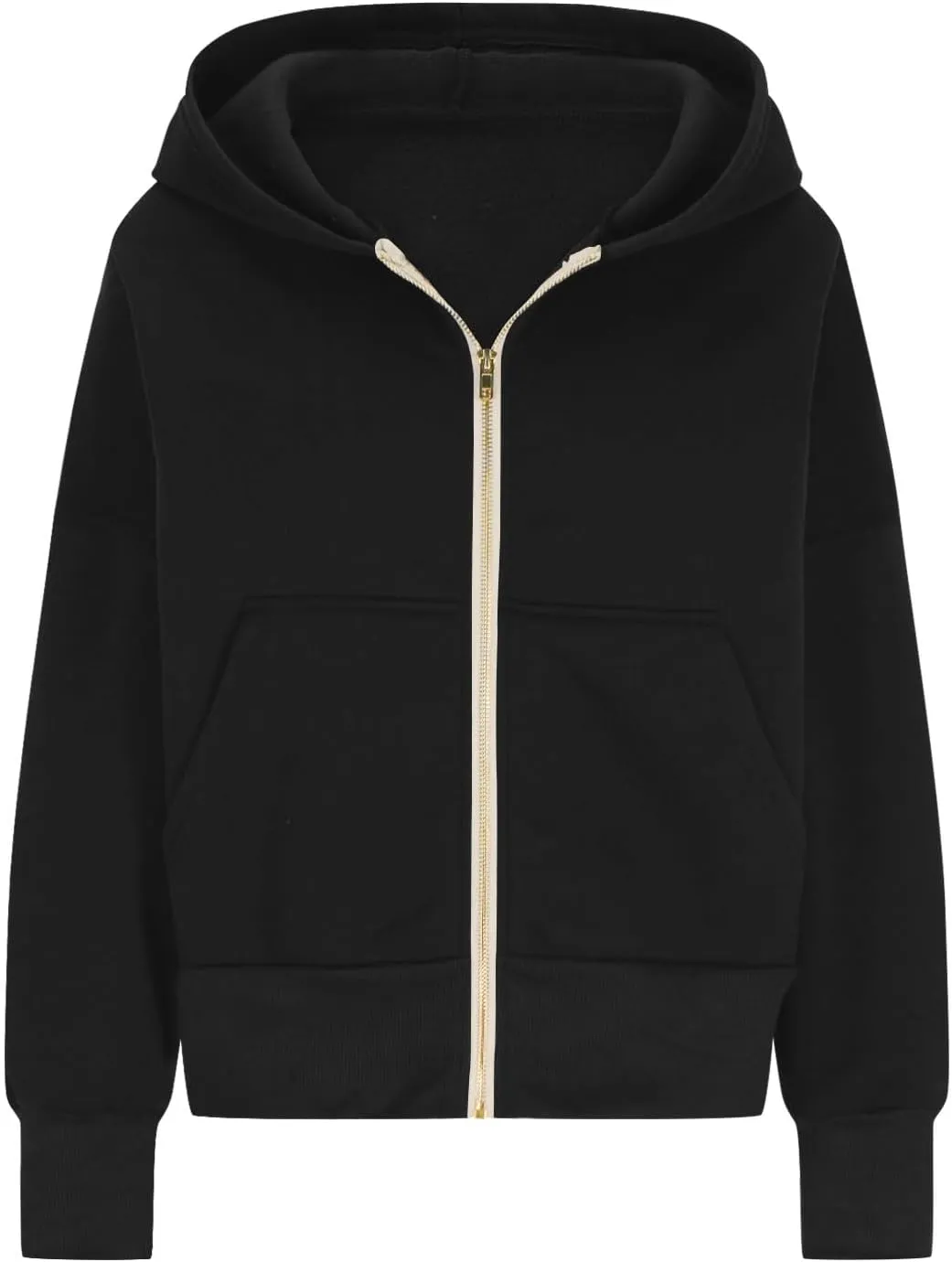 Womens Zip Up Hoodies Oversized Crop Sweatshirt Casual Fleece Hooded Jacket Fall Fashion 2024 Trendy Winter Clothes