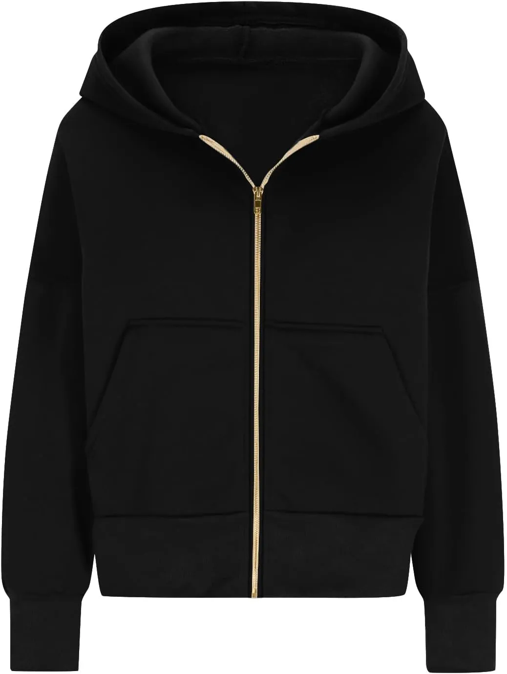 Womens Zip Up Hoodies Y2k Oversized Cropped Sweatshirt Fall Fleece Jackets Casual Comfy Cute Trendy Teen Hoodies