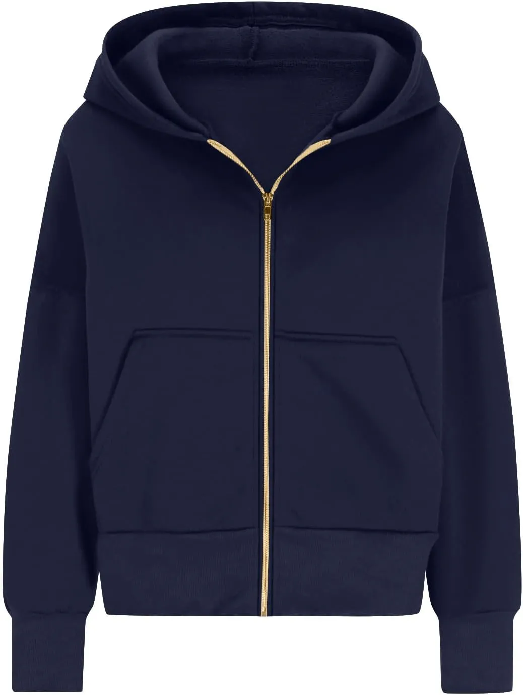 Womens Zip Up Hoodies Y2k Oversized Cropped Sweatshirt Fall Fleece Jackets Casual Comfy Cute Trendy Teen Hoodies