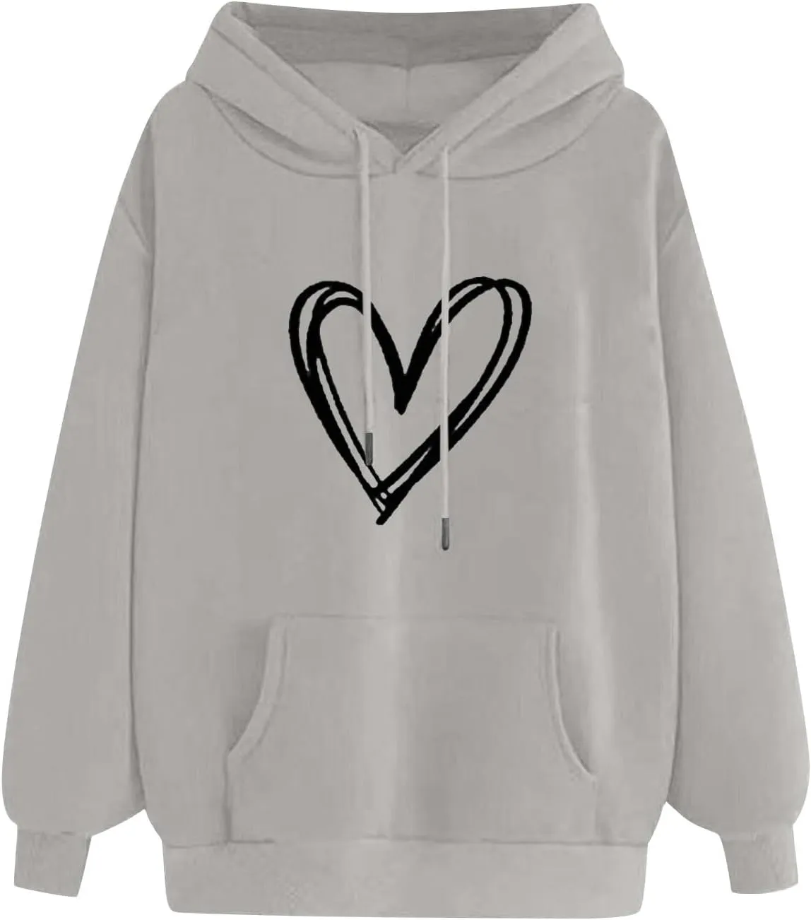 Womens Zip Up Hoodies,Teen Girl Heart Shape Sweater Long Sleeve Hoodies Valentine's Day Drawstring Pullover Tops