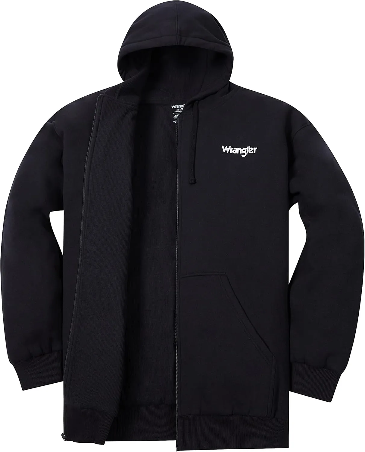 Wrangler Hoodies for Men Big and Tall - Thermal Lined Zip Up Sweatshirt