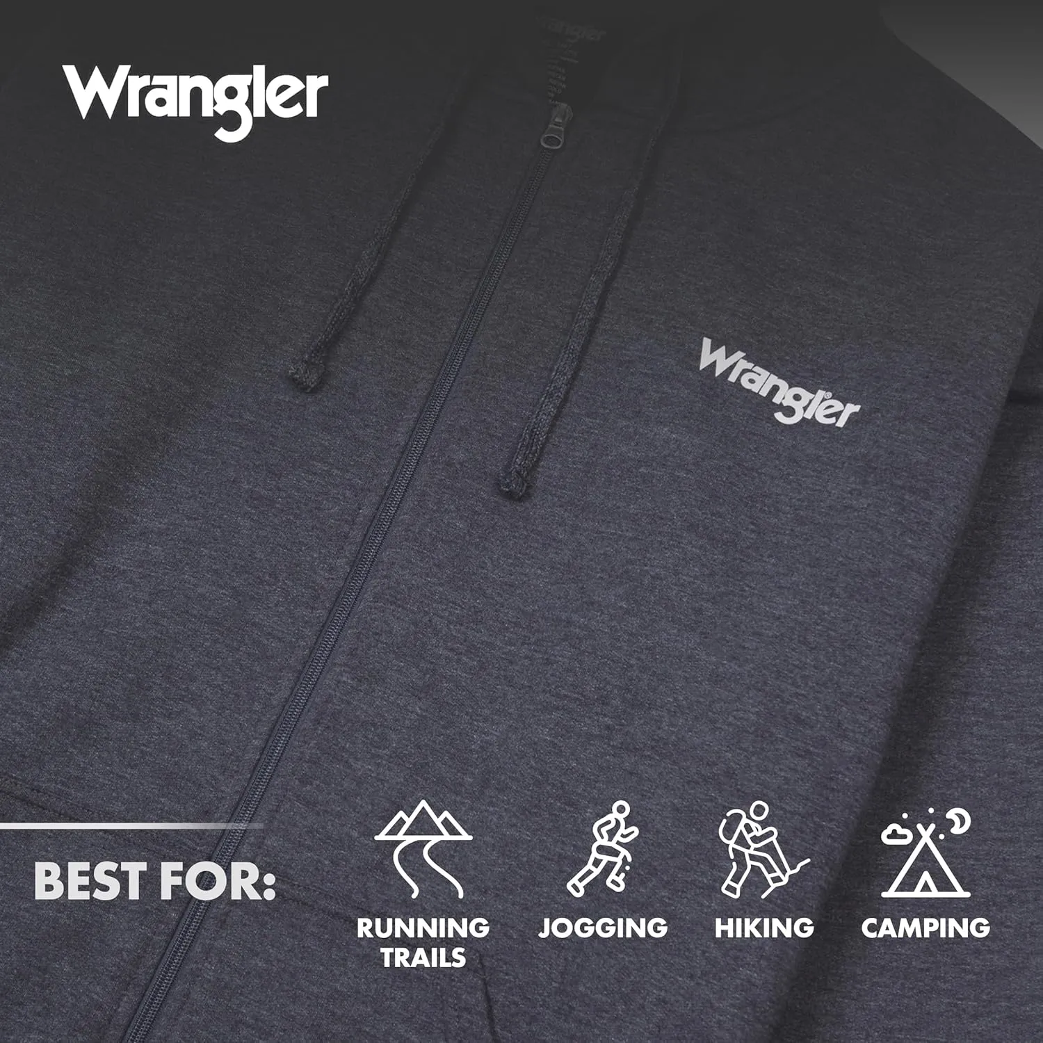Wrangler Hoodies for Men Big and Tall - Thermal Lined Zip Up Sweatshirt