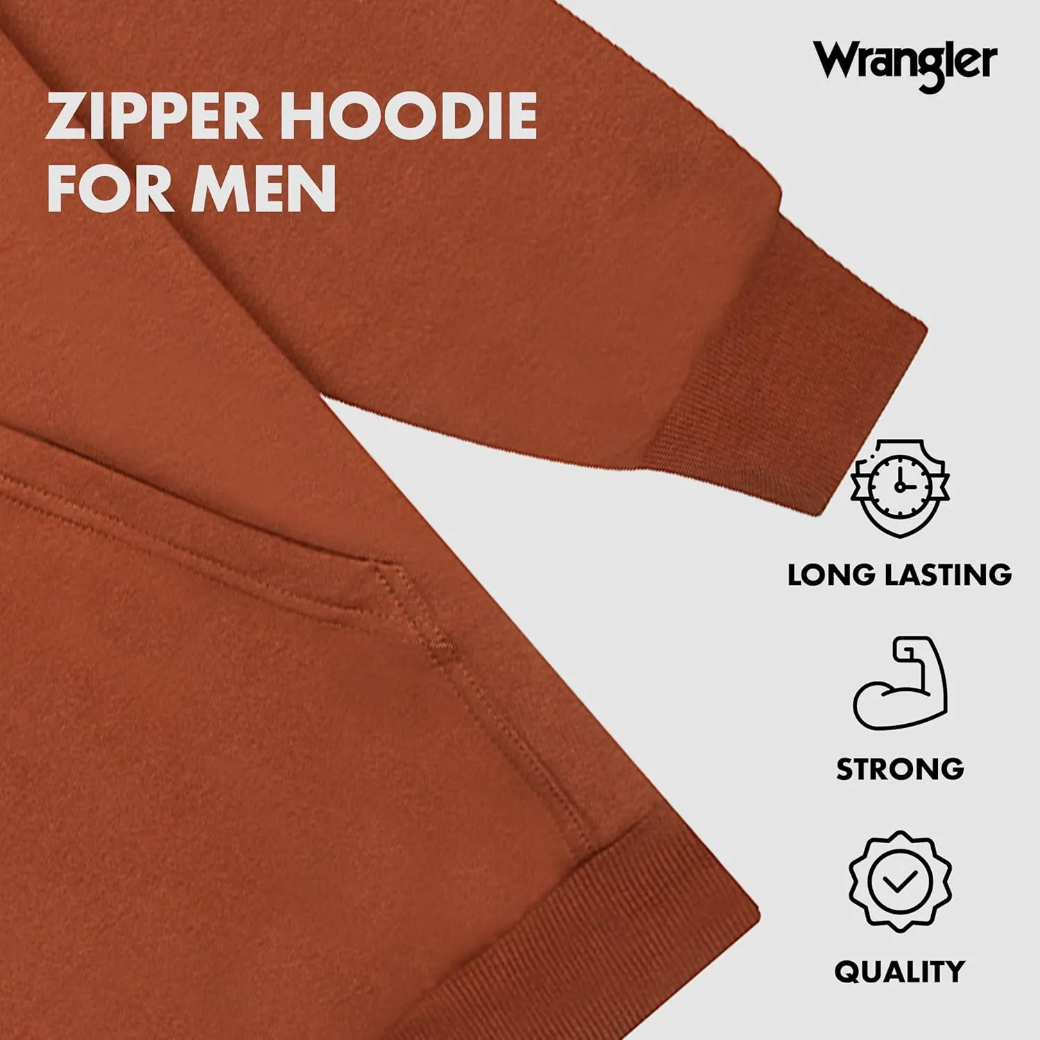 Wrangler Hoodies for Men Big and Tall - Thermal Lined Zip Up Sweatshirt