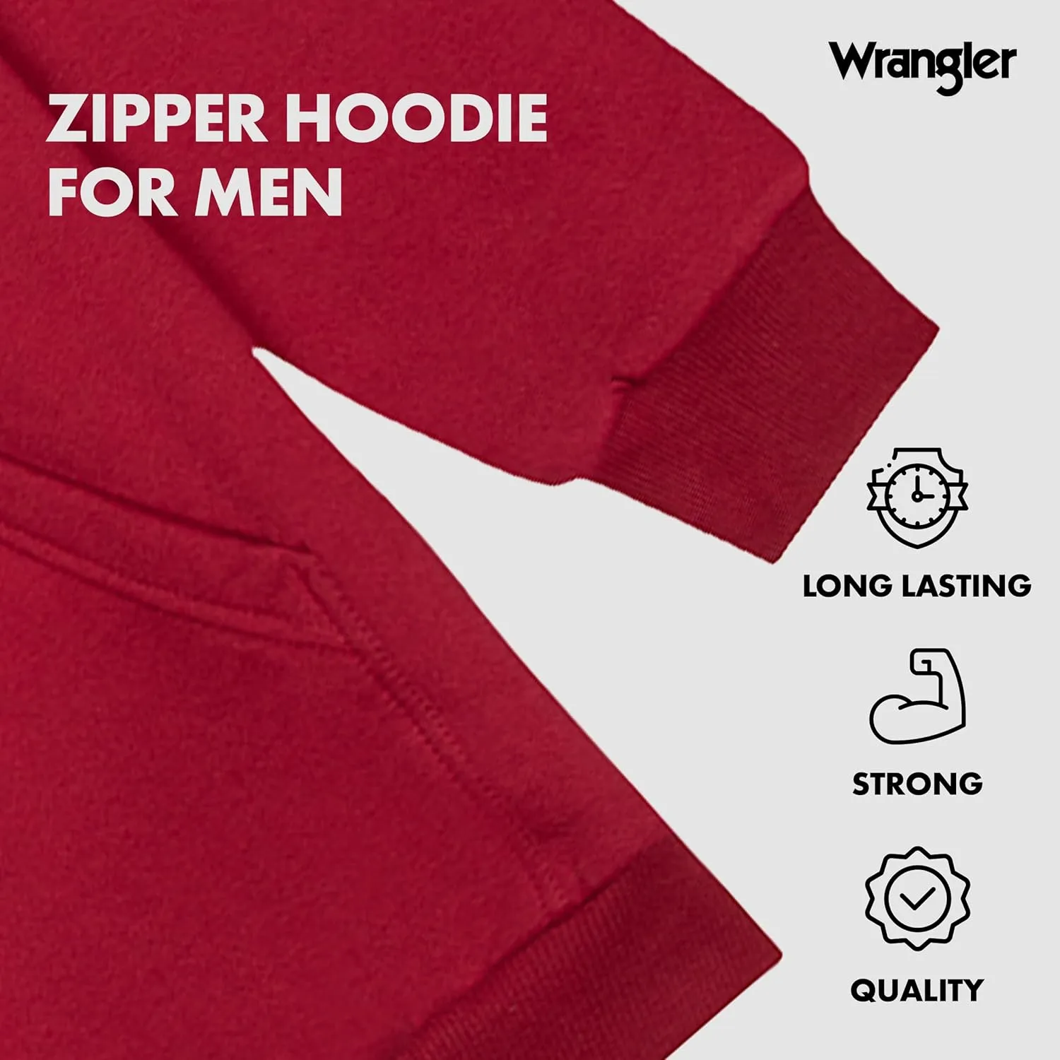 Wrangler Hoodies for Men Big and Tall - Thermal Lined Zip Up Sweatshirt
