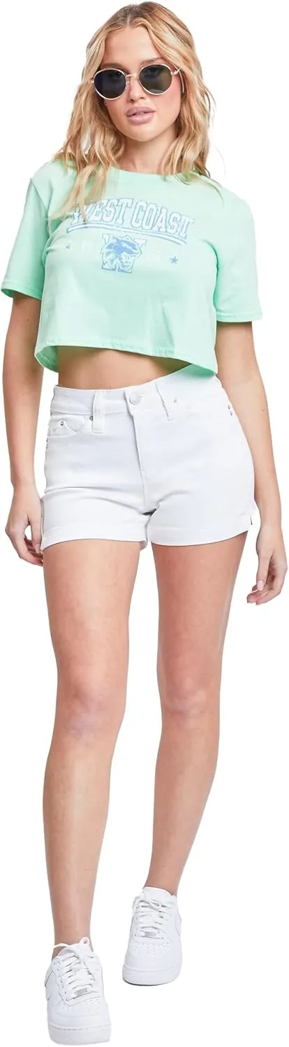 YMI Jeans Women's Wannabettabutt High-Rise Denim Shorts