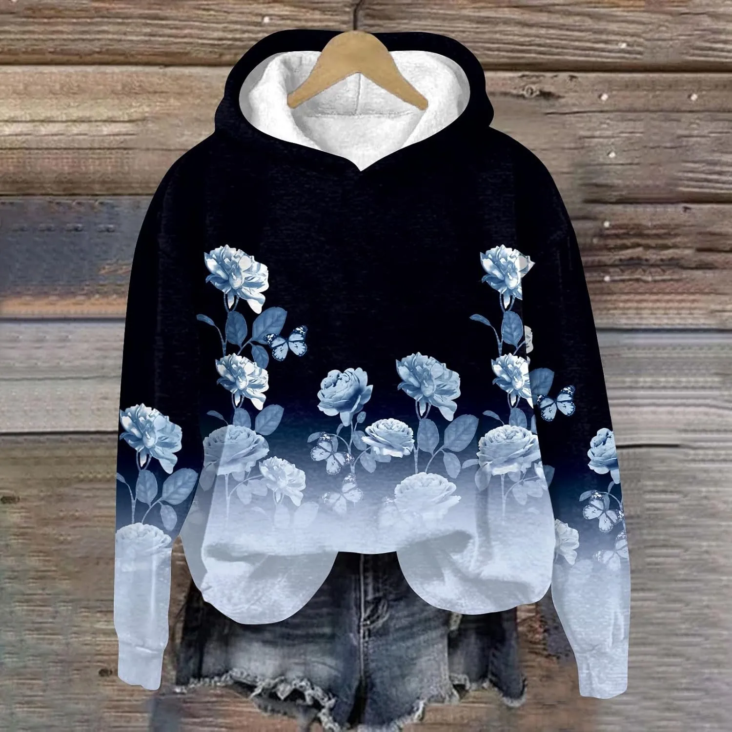 ZEFOTIM Sherpa Lined Hoodies for Women Trendy Winter Pullovers Fashion Sweatshirts Comfy Casual Long Sleeve Hoodies