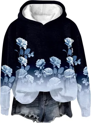 ZEFOTIM Sherpa Lined Hoodies for Women Trendy Winter Pullovers Fashion Sweatshirts Comfy Casual Long Sleeve Hoodies