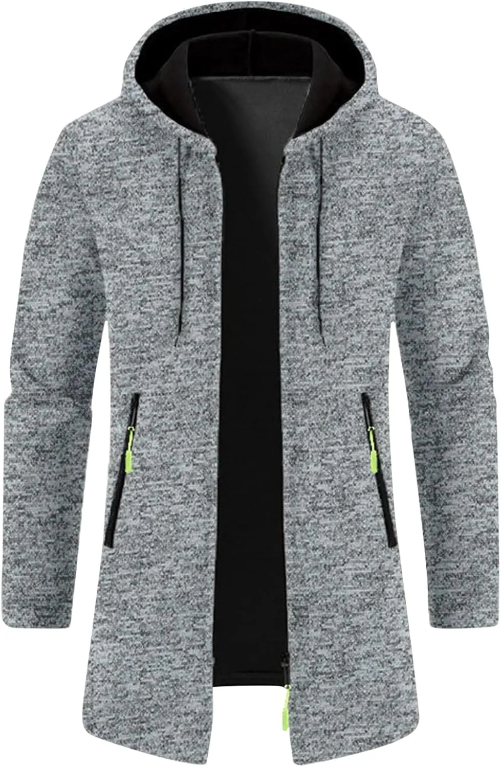 Zip Up Hoodie Men Full-Zip Fleece Lined Sweaters Knit Regular Fit Casual Sweater Hooded Coat wiht Pocket