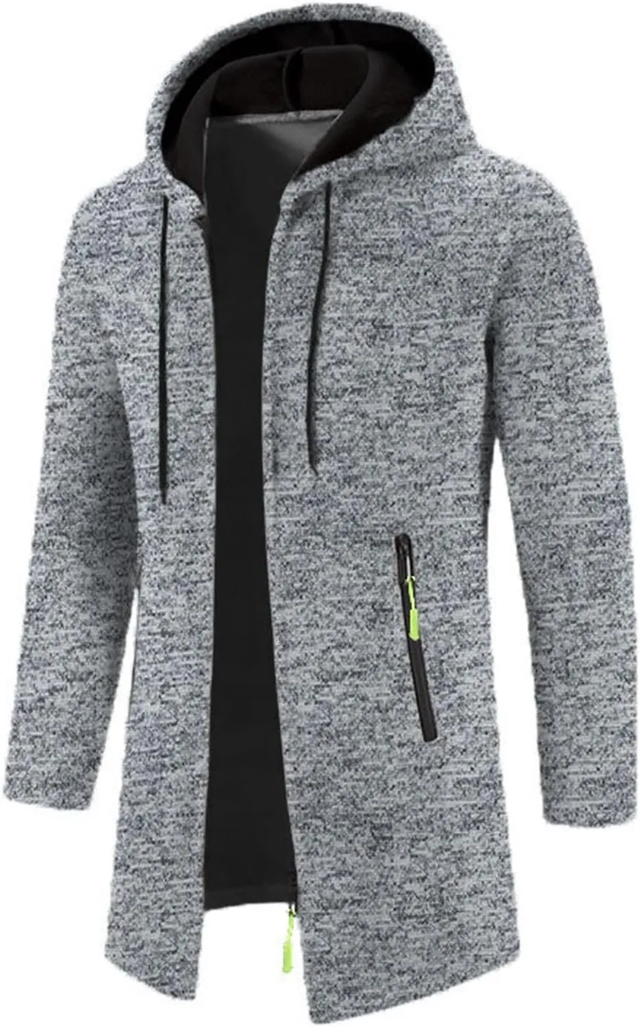 Zip Up Hoodie Men Full-Zip Fleece Lined Sweaters Knit Regular Fit Casual Sweater Hooded Coat wiht Pocket