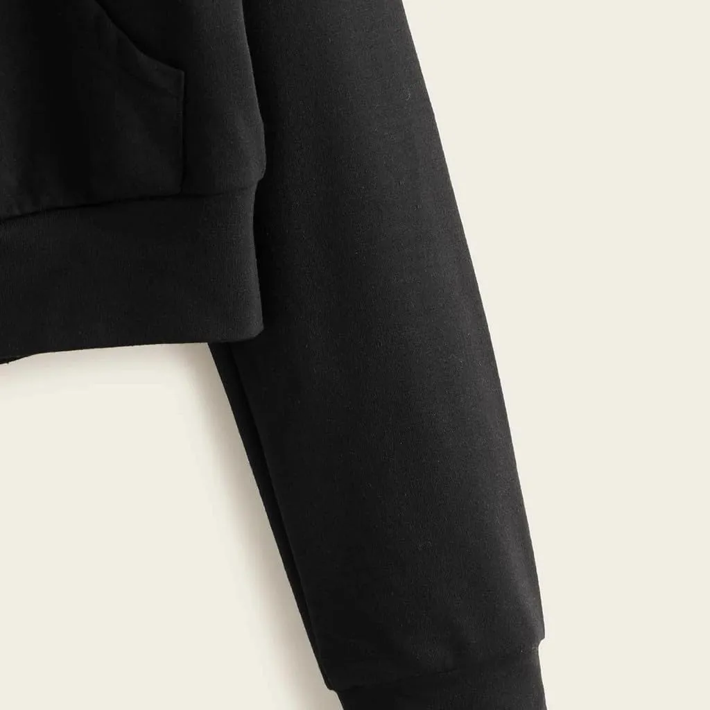 Zip Up Hoodies for Women Cropped Sweatshirts Long Sleeve Jackets Y2k Crop Tops Teen Girls Fall Clothes 2024