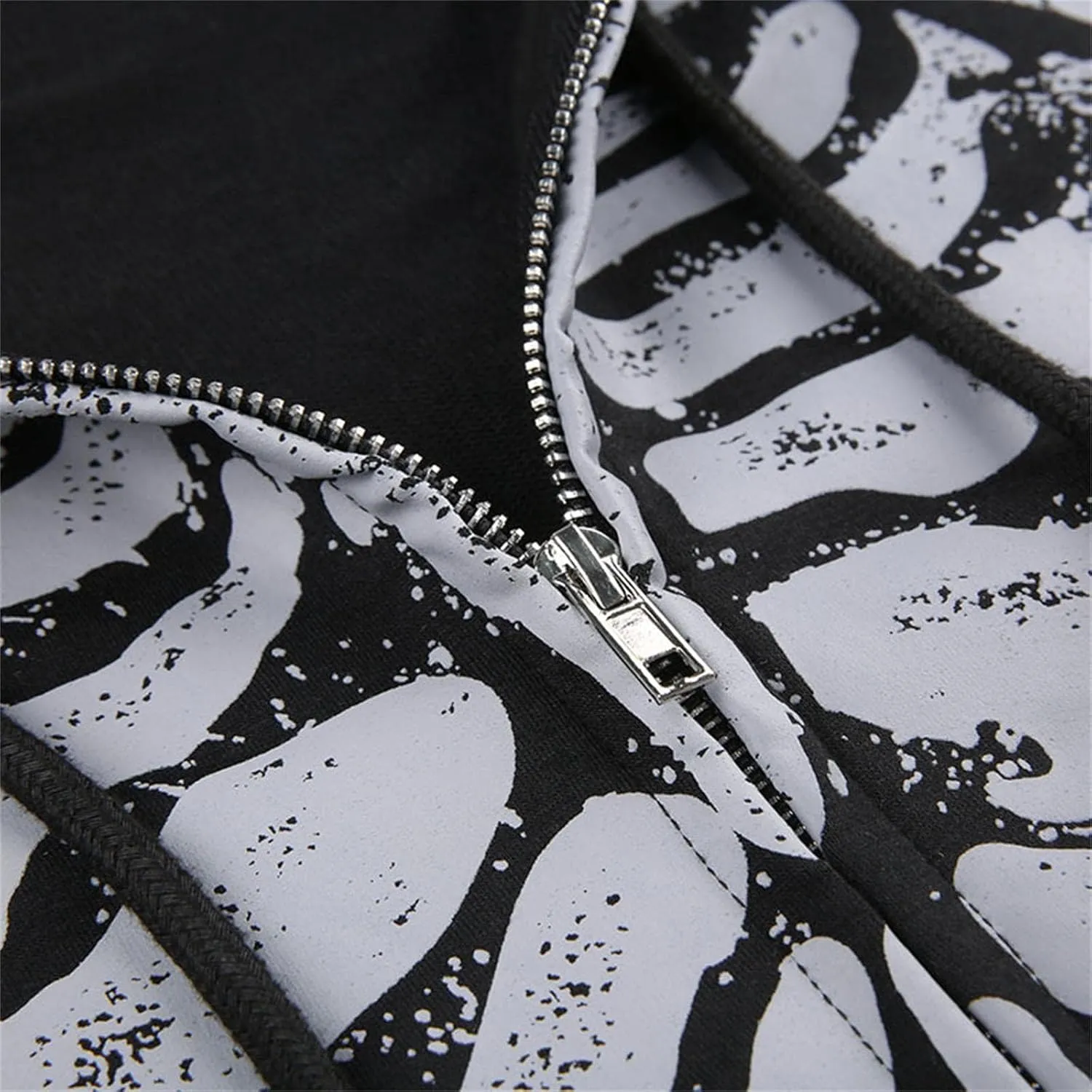 ZKXYFFS Womens Rhinestone Hoodies Y2k Gothic Punk Full Zip Up Over Hoodies Graphic Printed Sweatshirt Cute Oversized Jacket